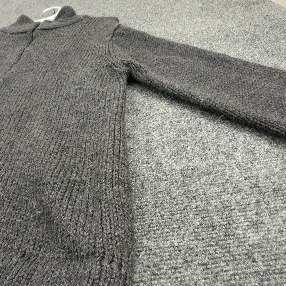 Banana Republic Sweater Mens S Gray Wool Full Zip Mock Neck Ribbed Casual Winter